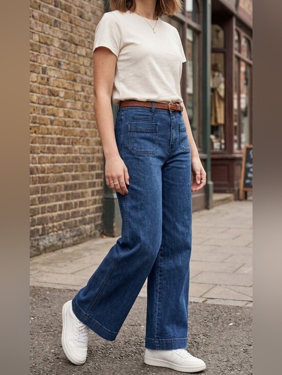C Est. 1946 Denim - EST. 1946 Denim Size 8 Stylish Blue Flare Women's Jeans